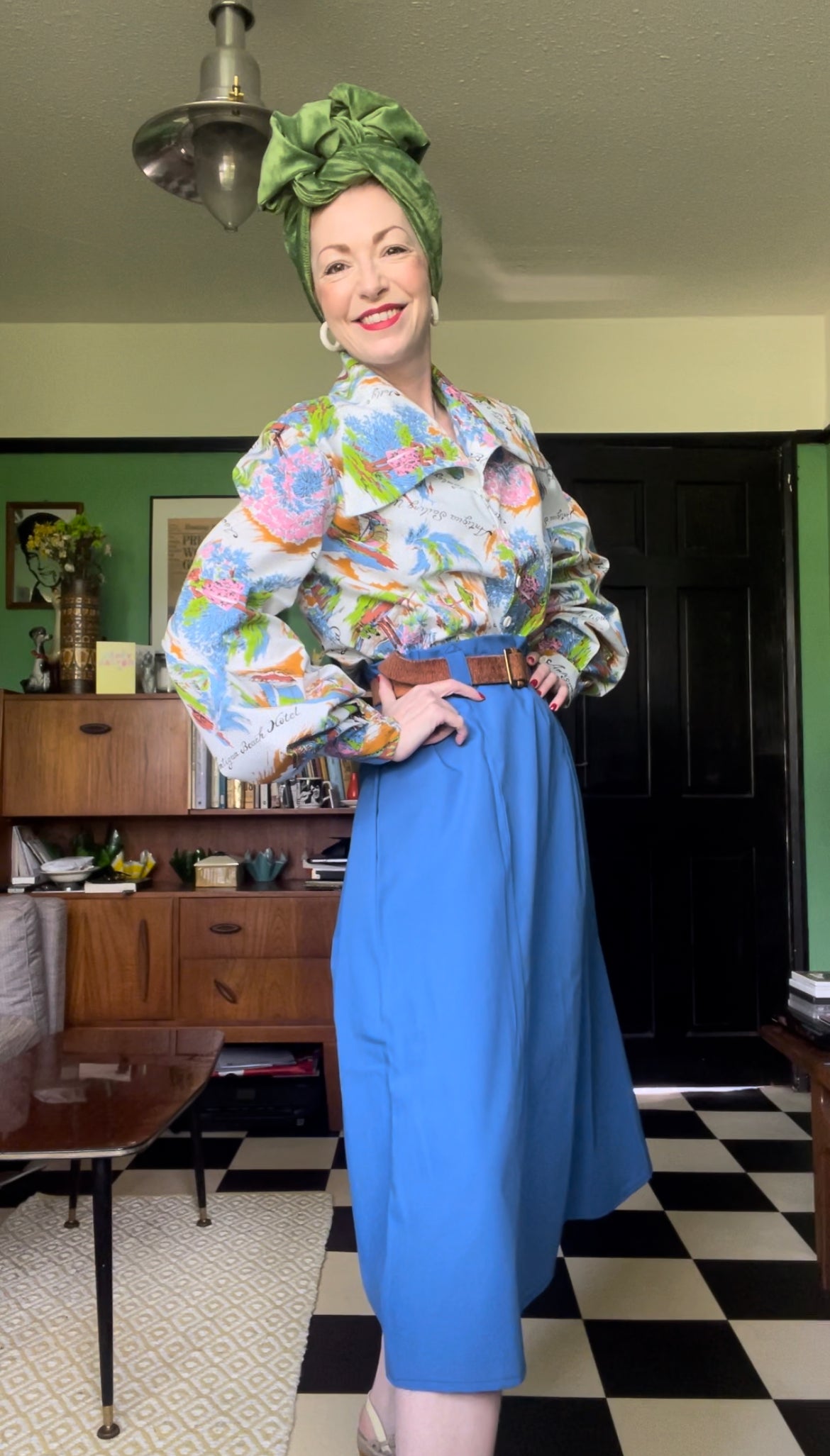Antigua beach vintage fabric blouse - ready to ship